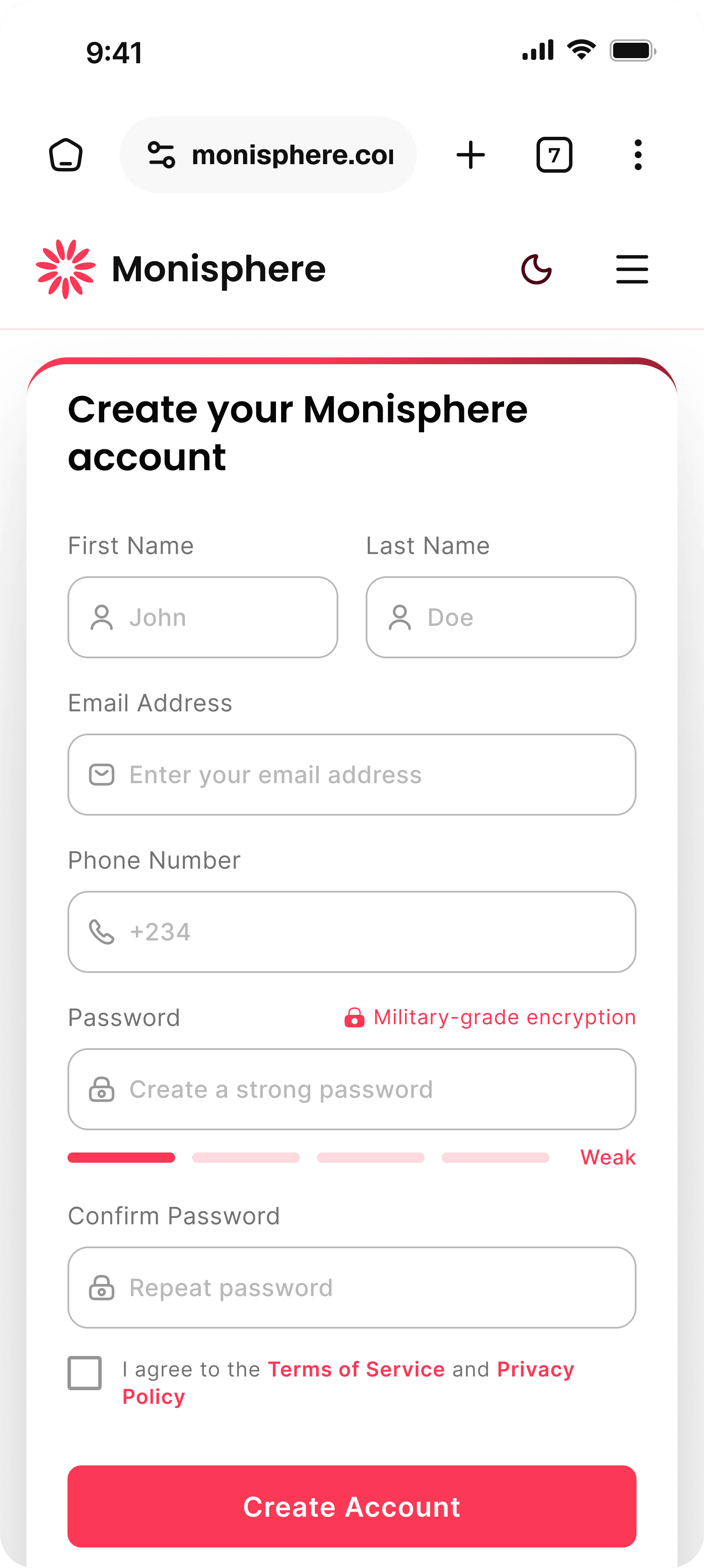 Create an account